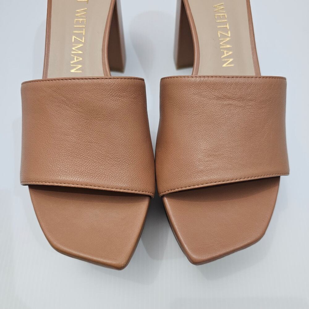 Stuart Weitzman Tan Platform Slide Sandals - Picture 5 of 13